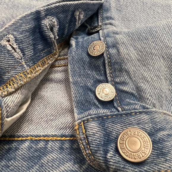 EUC Levi's [501] High-Rise Denim Cutoff Blue Jean Shorts + Button Fly | 30 · 10 - Picture 7 of 15